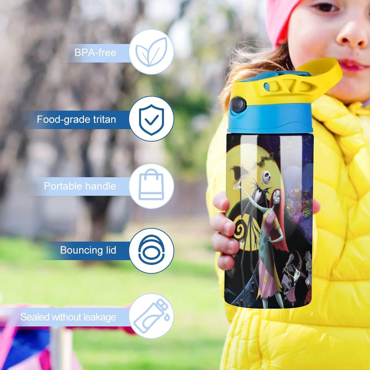 Insulated Stainless Steel Water Bottle with Straw H232903