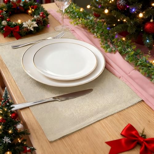 Red Set of 8 Polyester Placemats B30624