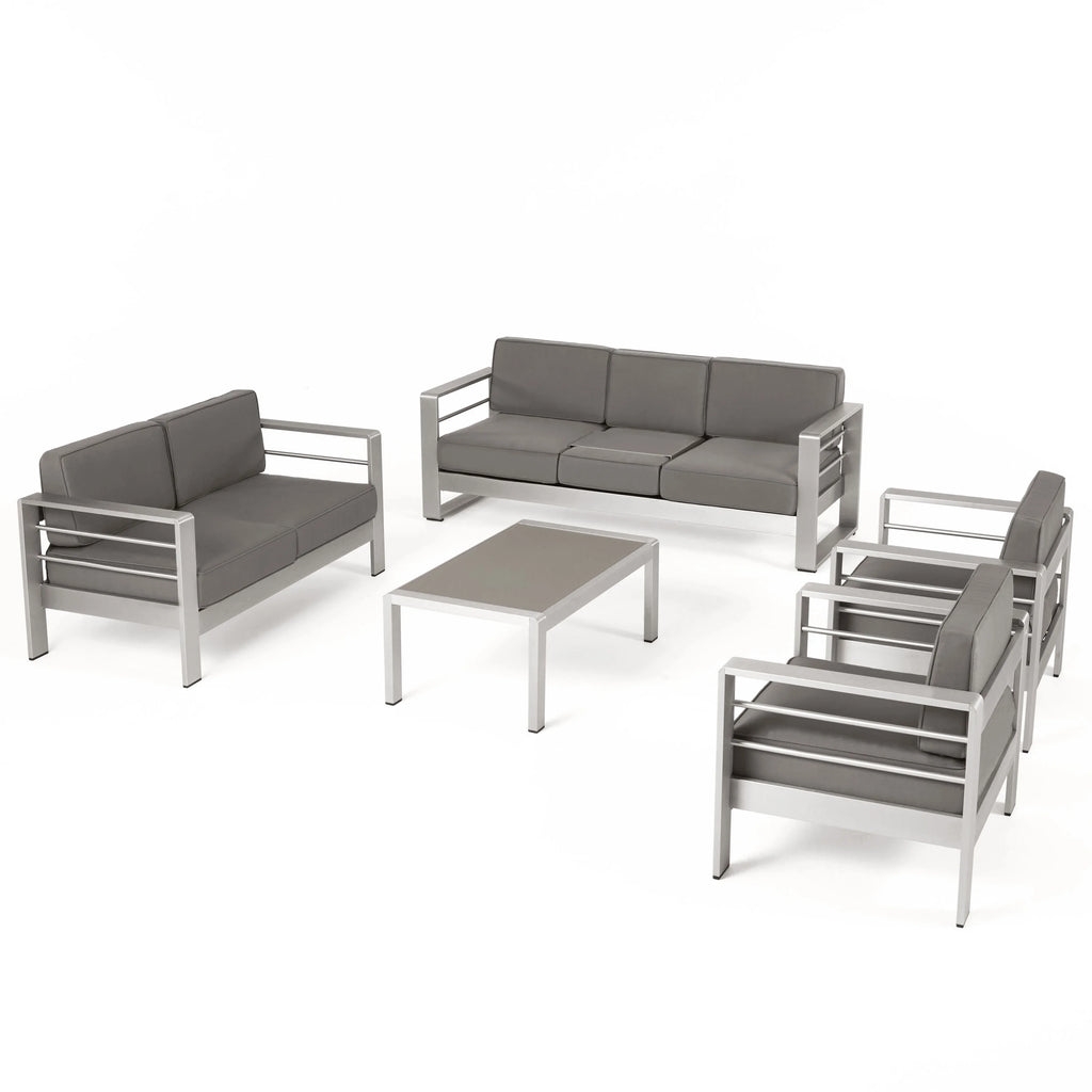 7-Seater Aluminum Patio Sofa Set with Coffee Table K8674