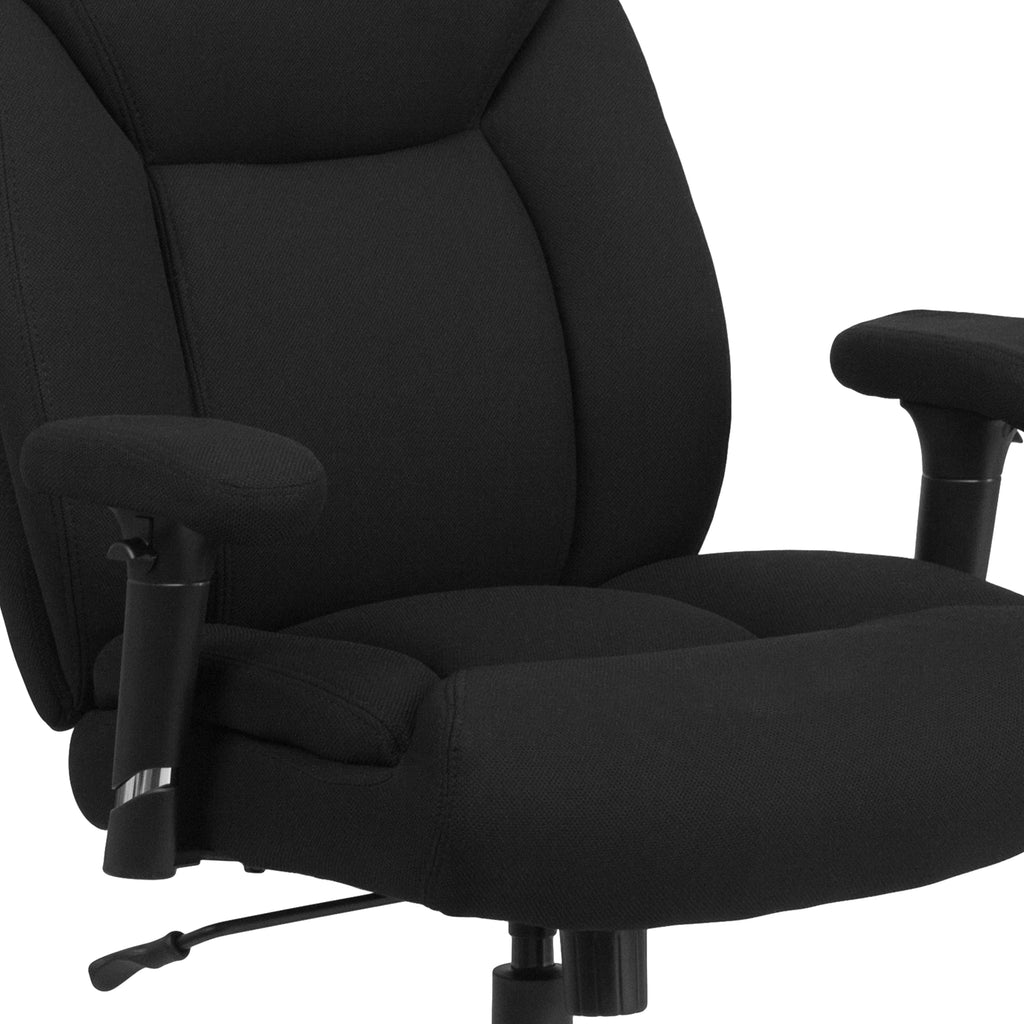 Big & Tall 400 lb. Rated Black Fabric Tufted Swivel Ergonomic Office Chair Y7249
