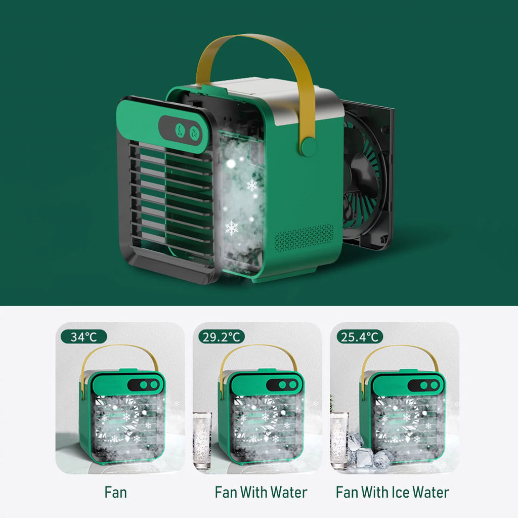 Air Conditioner Fan with Phone Holder Mirror 180mL 3 Speeds USB G446471