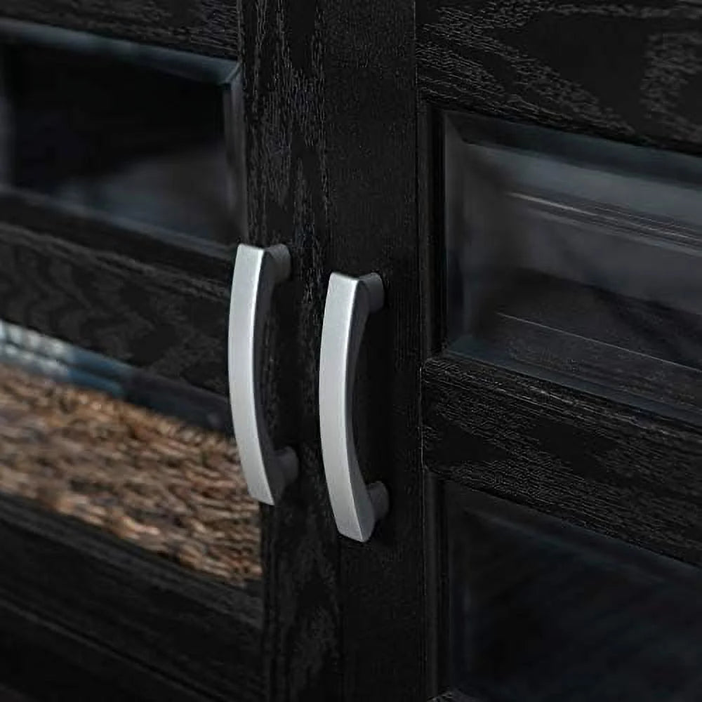2 Door Corner Wood TV Stand up to 48" 44 Inch Black A13573