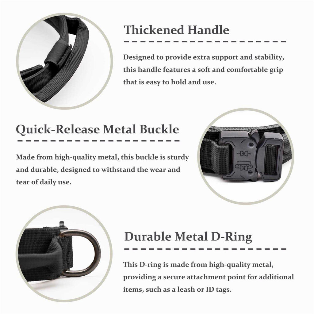 Adjustable Nylon Tactical Dog Collar with Control Handle O344370