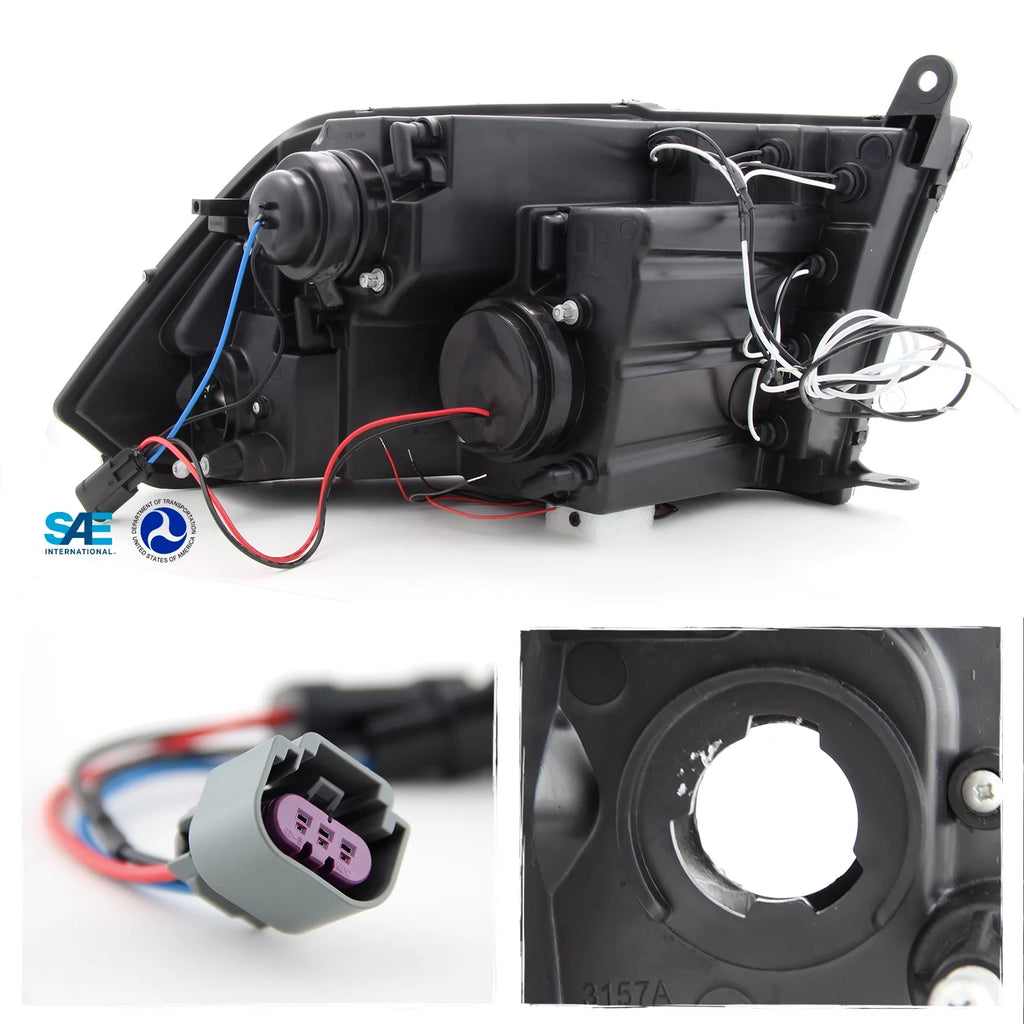 For 2009-2018 Dodge Ram Black Housing LED Projector Headlights + Smoke Lens Tail Lights P894014