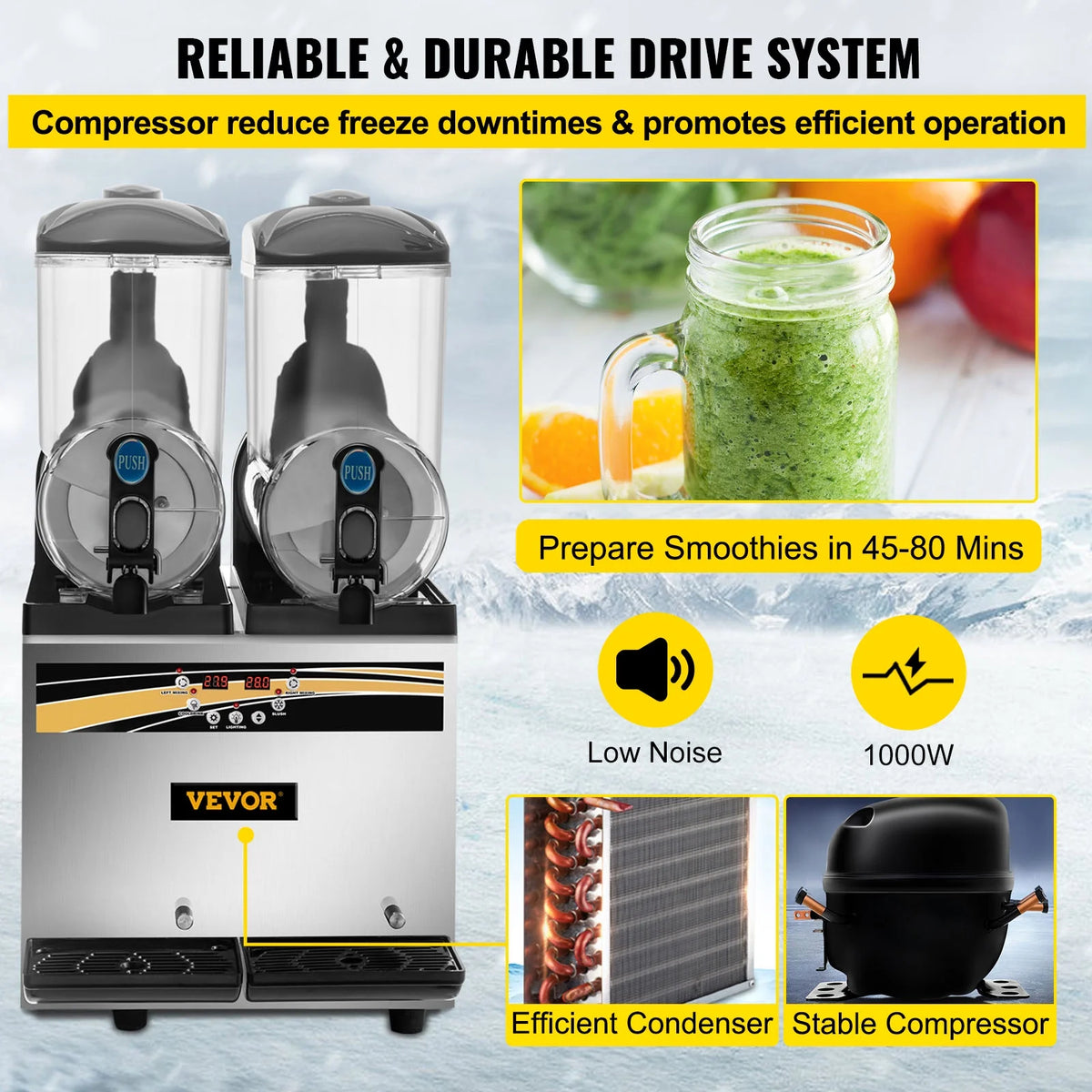 30L 1000W Stainless Steel Slushy Machine V76458