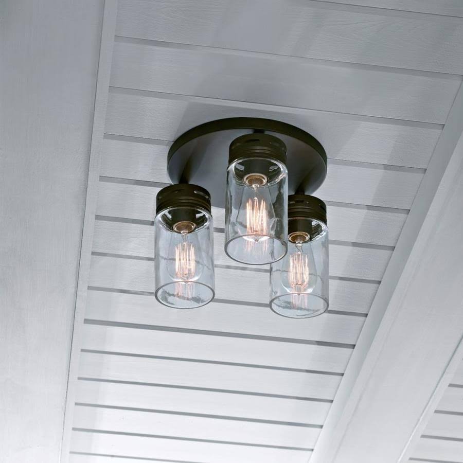 Aged Bronze Incandescent Flush Mount Light M3956