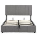 Gray Linen Blend Upholstered Bed W336