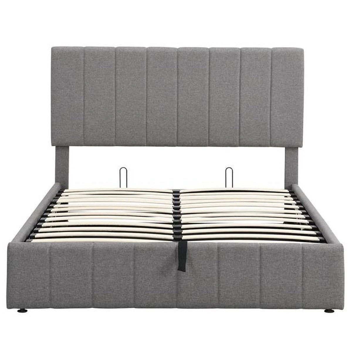 Gray Linen Blend Upholstered Bed W336