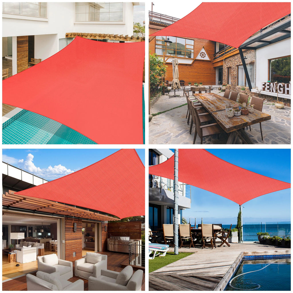 19x13Ft 97% UV Block Rectangle Sun Shade Sail Watermelon Red J900686