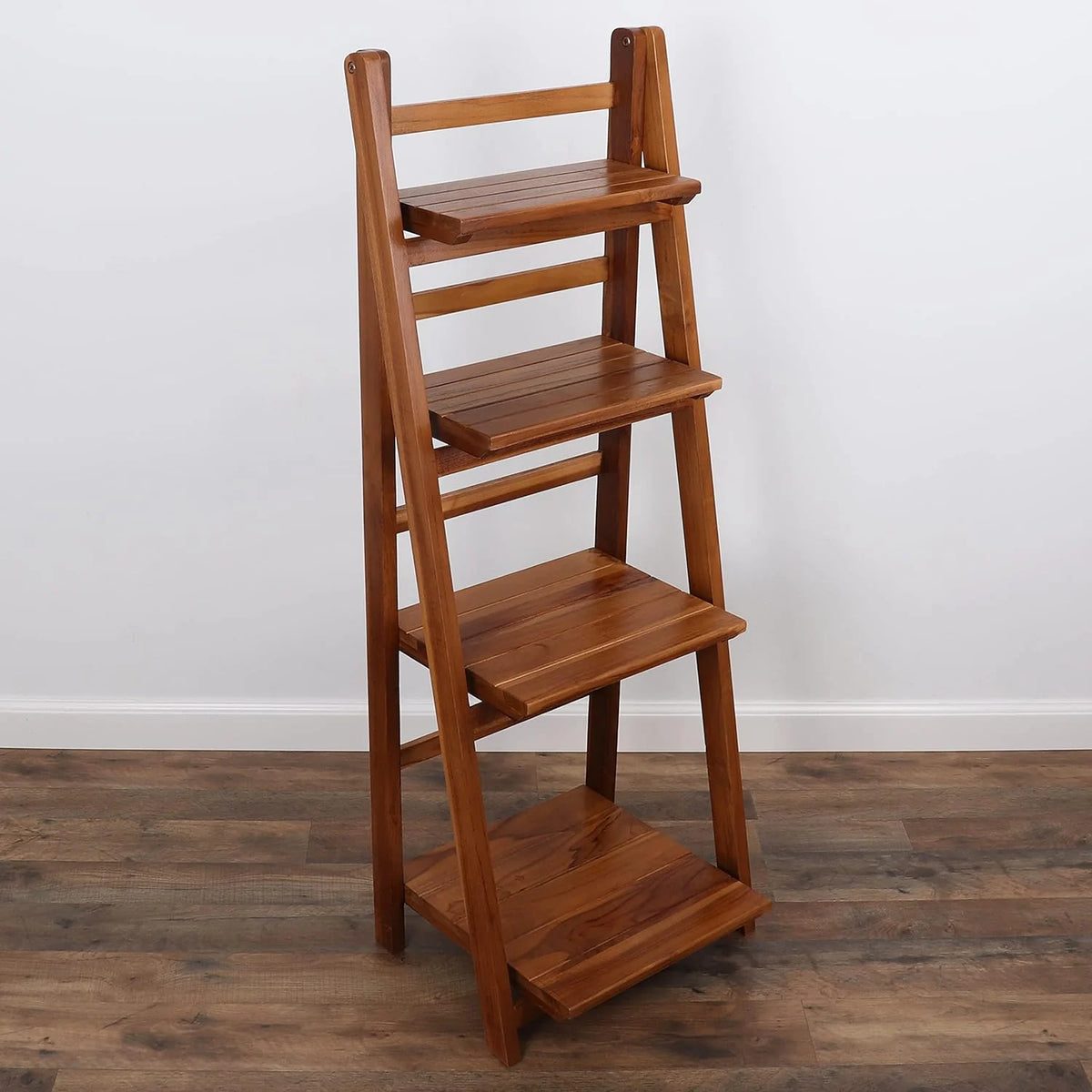 Teak Wooden Ladder Bookshelf B657