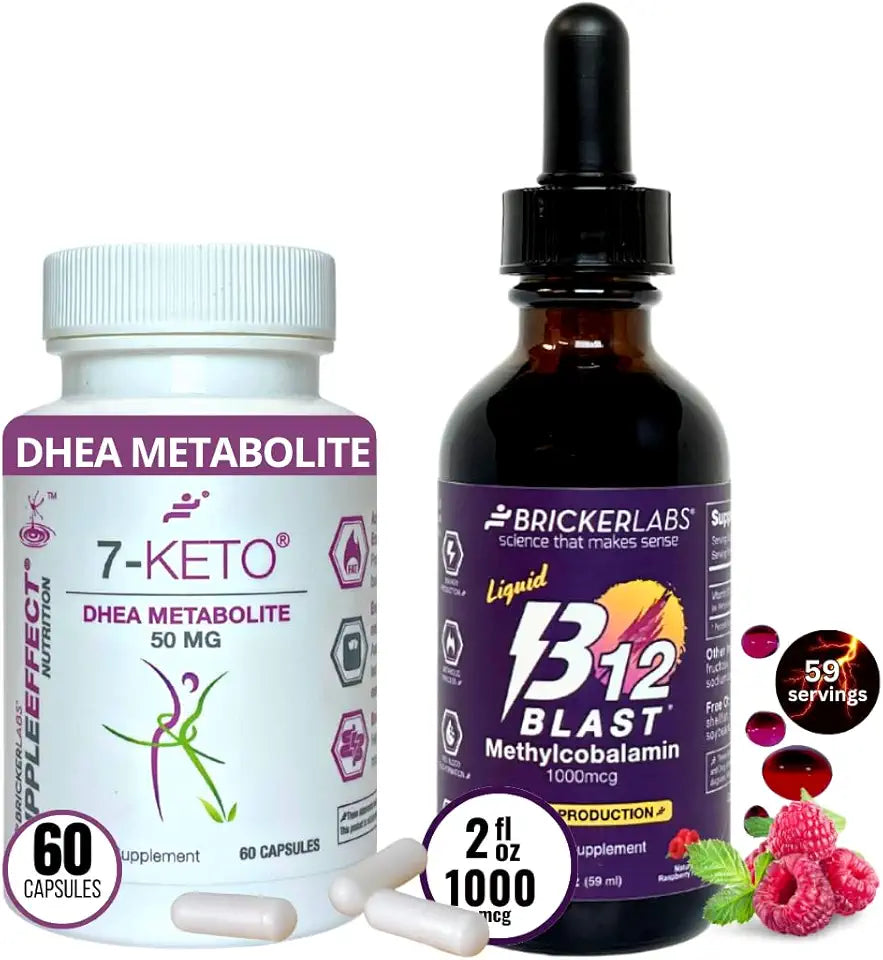 7-Keto DHEA 50mg and B12 Methylcobalamin 1000mcg Sublingual Liquid D815
