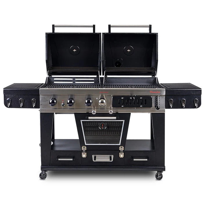 Gas and Charcoal Combo Grill with Electric Smoker Q2784