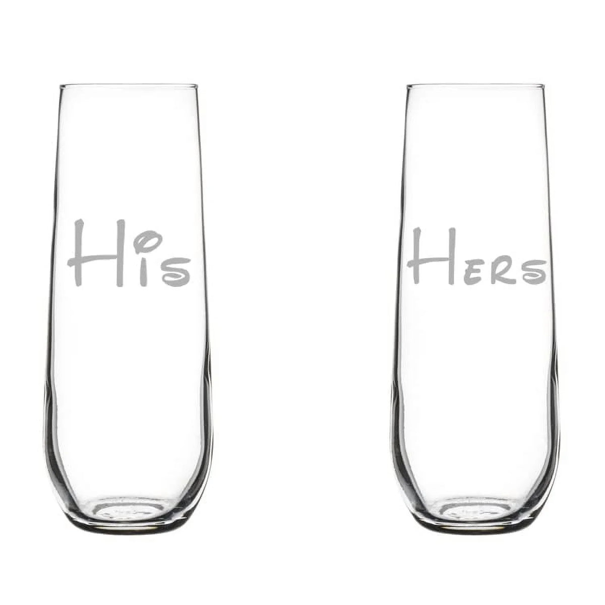 Set of 2 Glass Champagne Flutes 8 oz Stemmed E196515