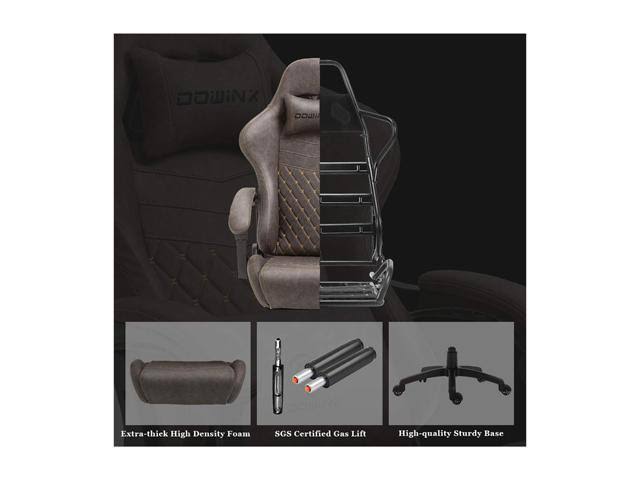 Vintage Style PU Leather High Back Gaming Chair with Massage Lumbar Support F193