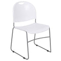 5 Pack White Ultra-Compact Stack Chair with Silver Powder Coated Frame V399590