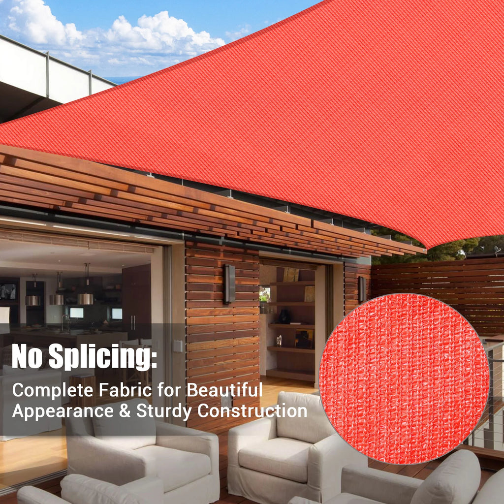 19x13Ft 97% UV Block Rectangle Sun Shade Sail Watermelon Red J900686