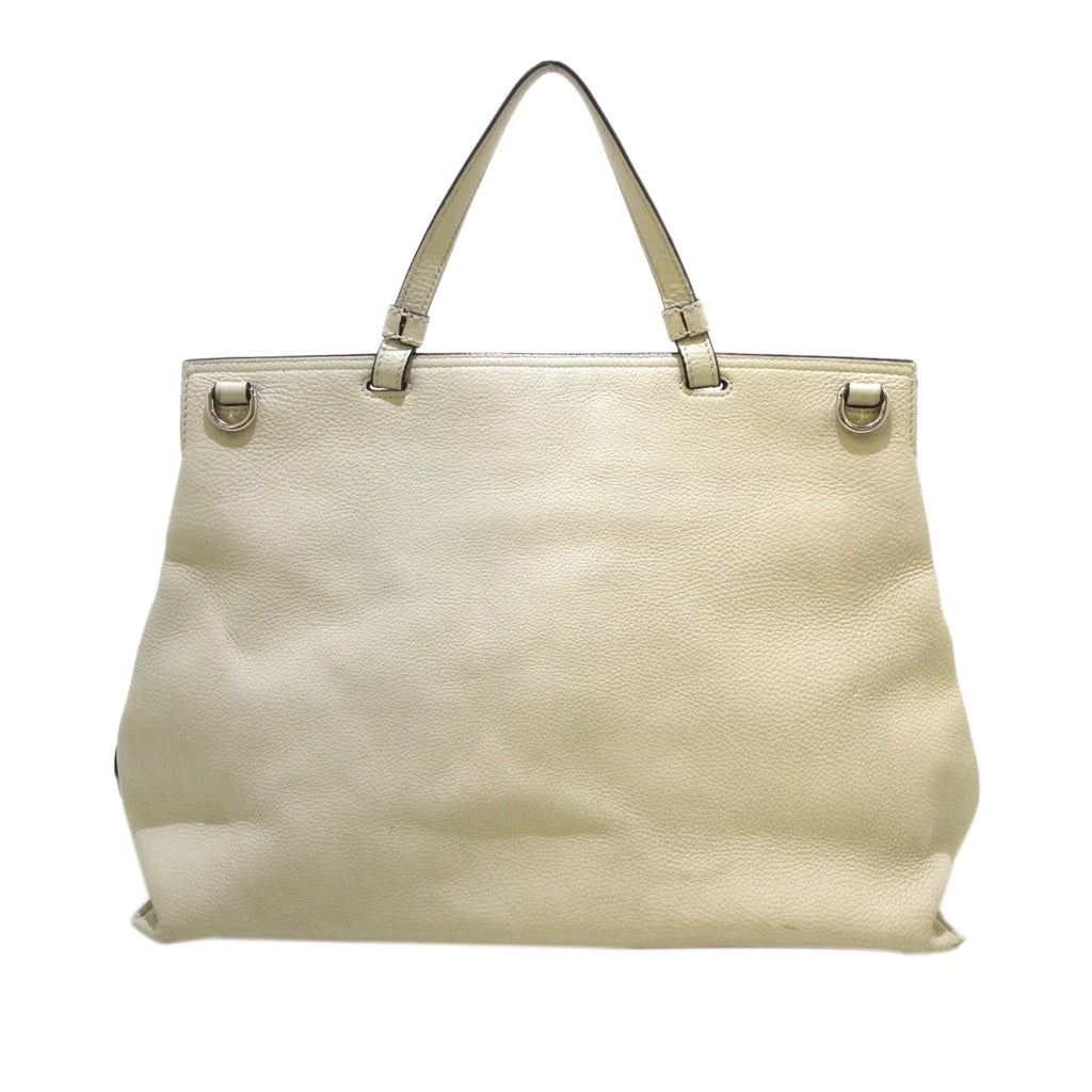 White Calf Leather Satchel M36556