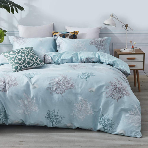 100% Cotton Reversible Zipper Closure 3-Piece King/Cal King Duvet Cover Set Q302