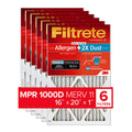 16x20x1 MPR 1000D Micro Allergen Plus DUST Air Filter, 6-Pack O41105