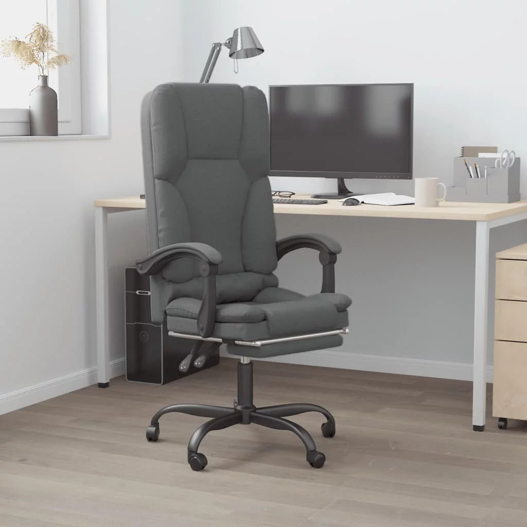 Dark Gray Fabric Reclining Office Chair B37999