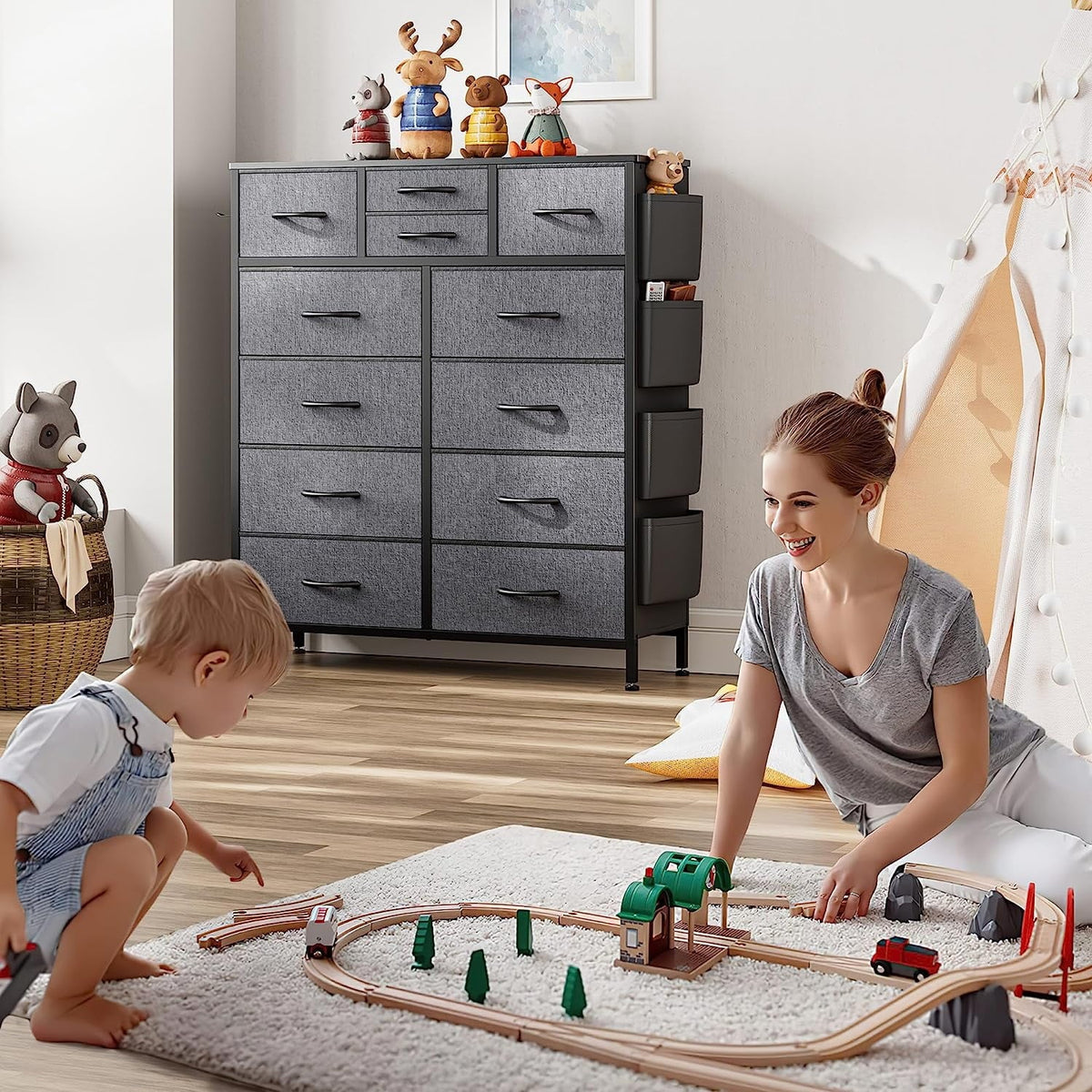 12 Drawer Fabric Dresser N251