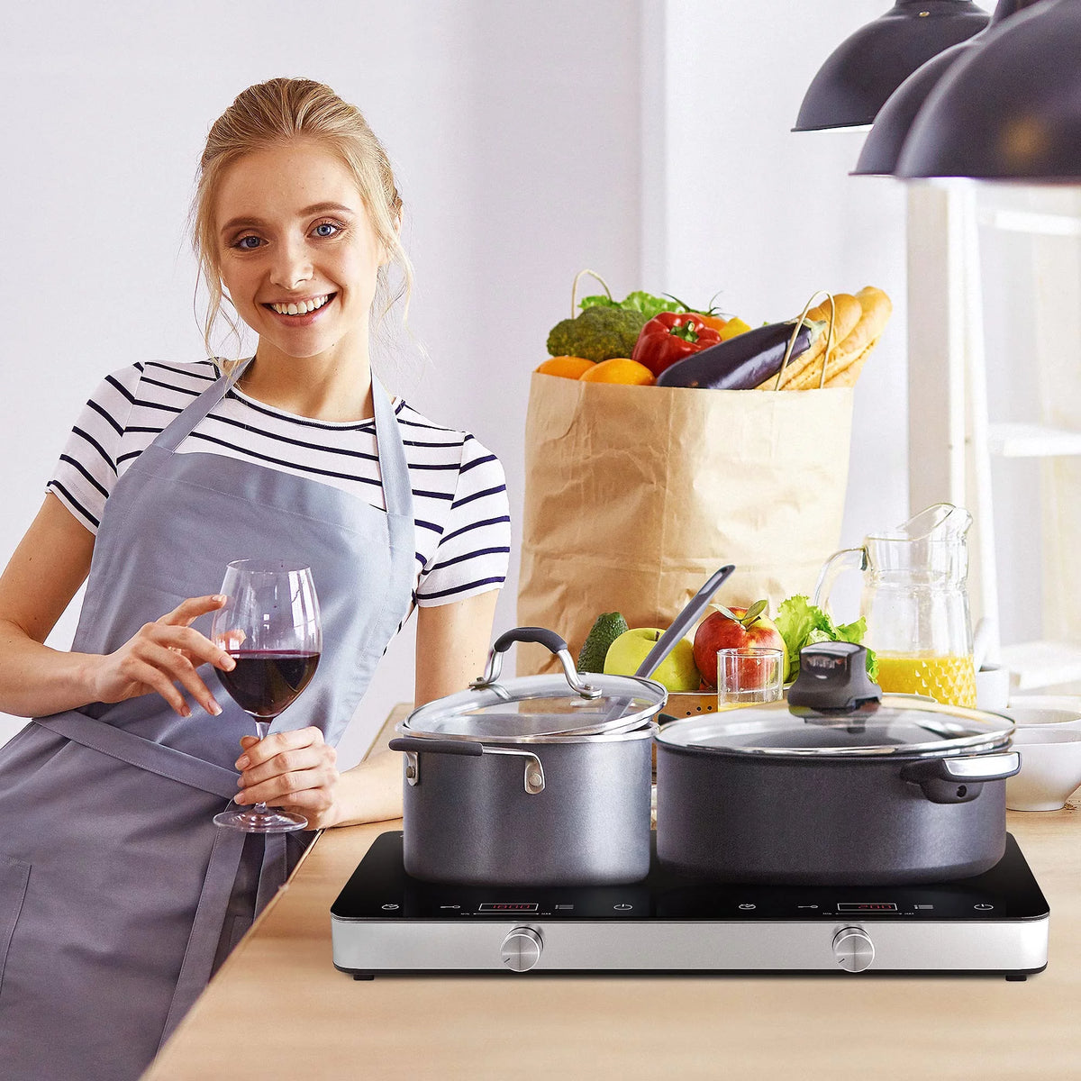 1800W Double Burner Electric Induction Cooktop O500907