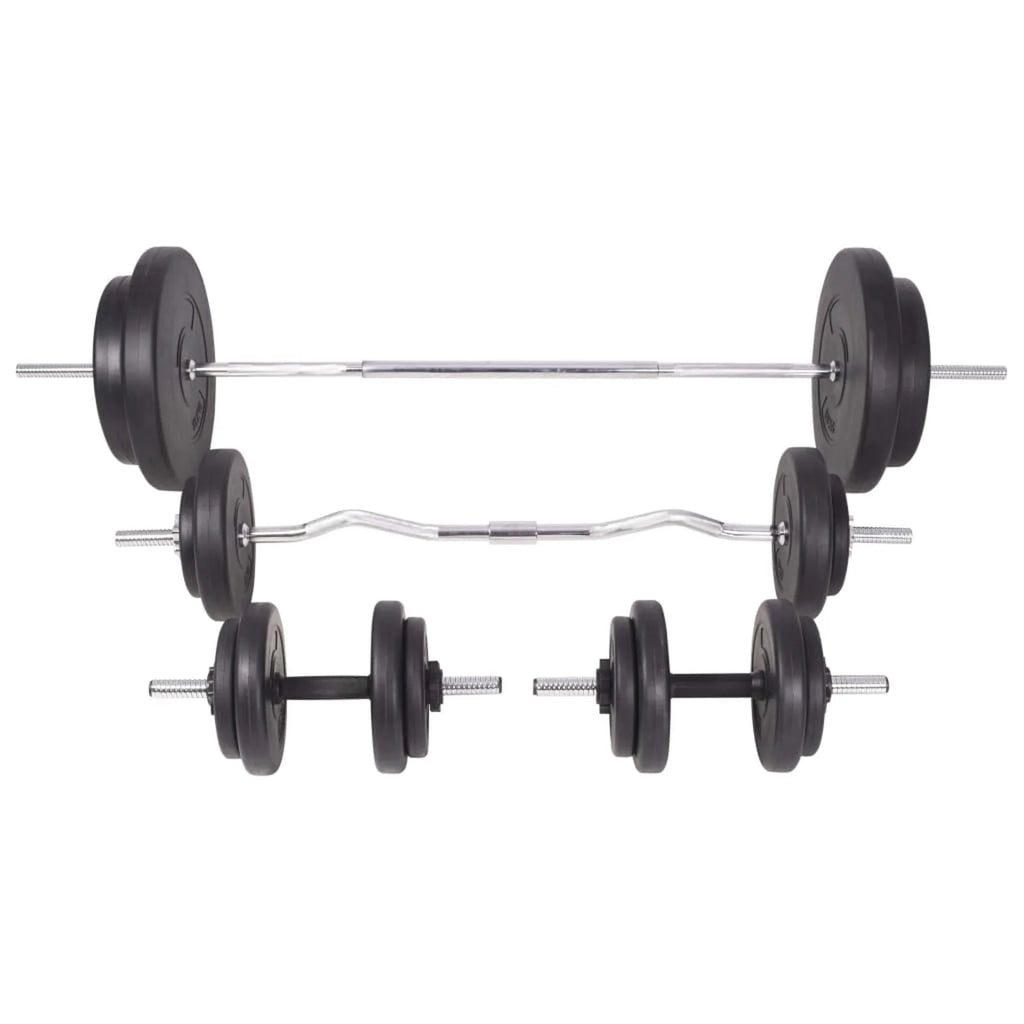 Workout Bench with Weight Rack, Barbell and Dumbbell Set 264.6 lb F34677