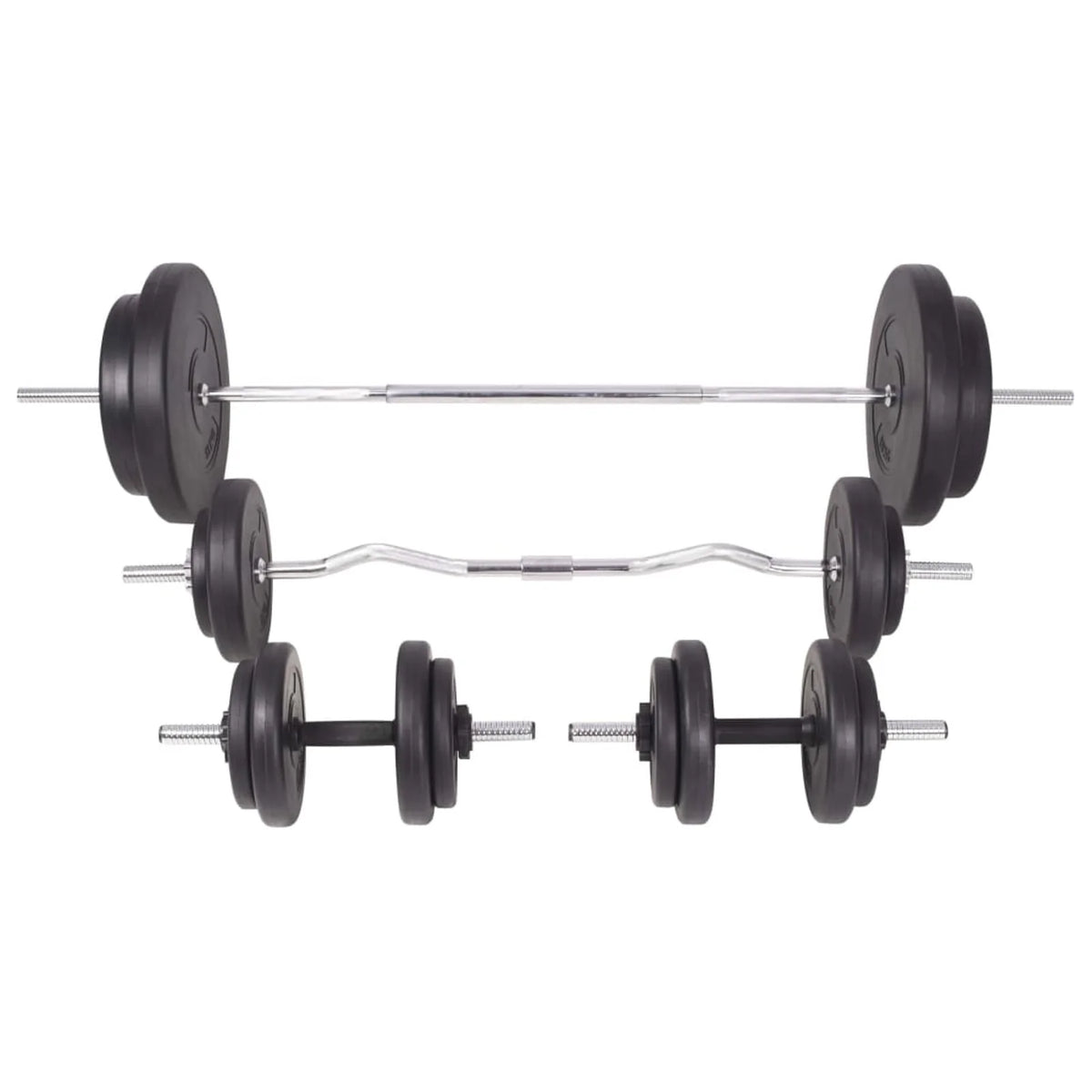 Workout Bench with Weight Rack, Barbell and Dumbbell Set 264.6 lb F34677