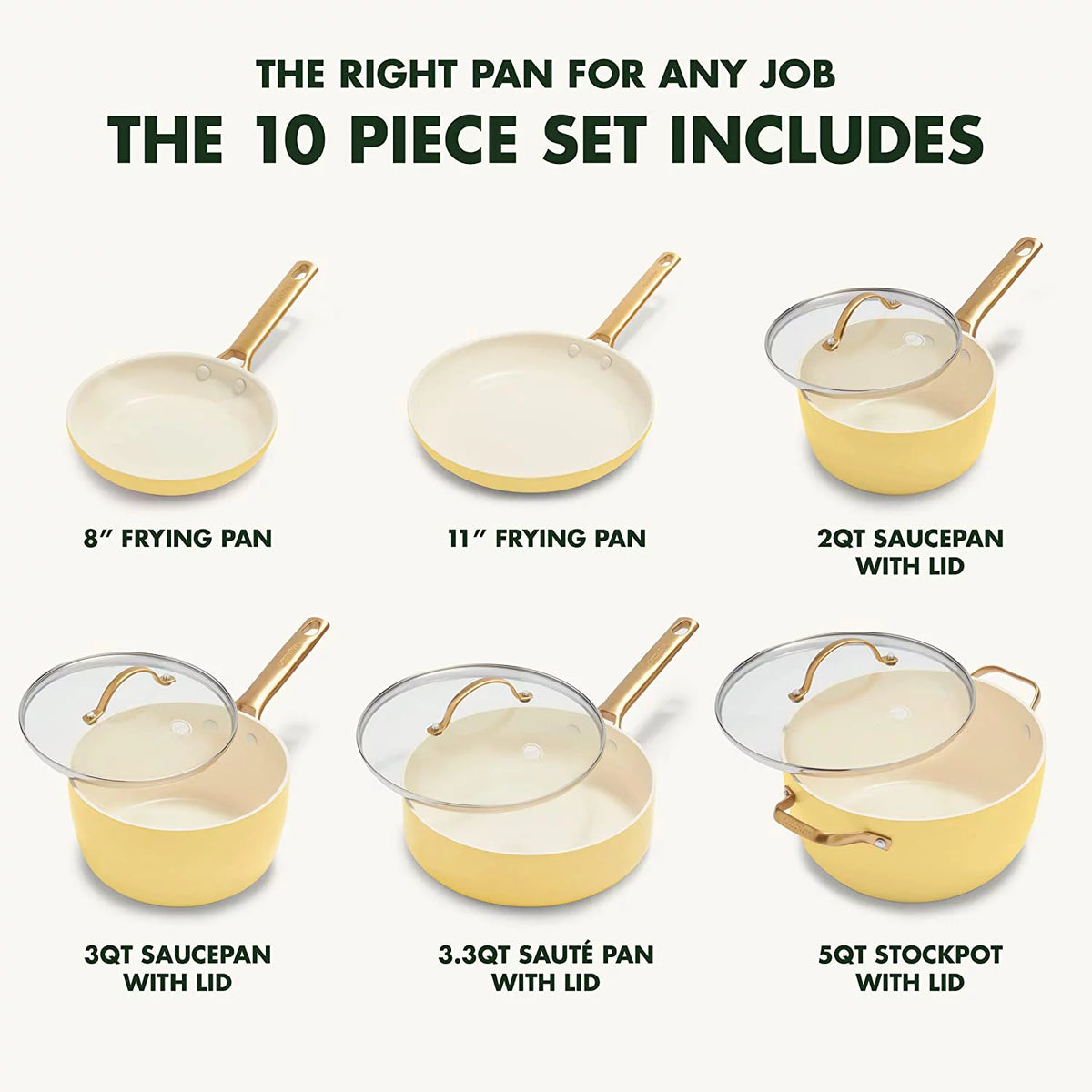 Hard Anodized Ceramic Nonstick 10 Piece Cookware Set F50667