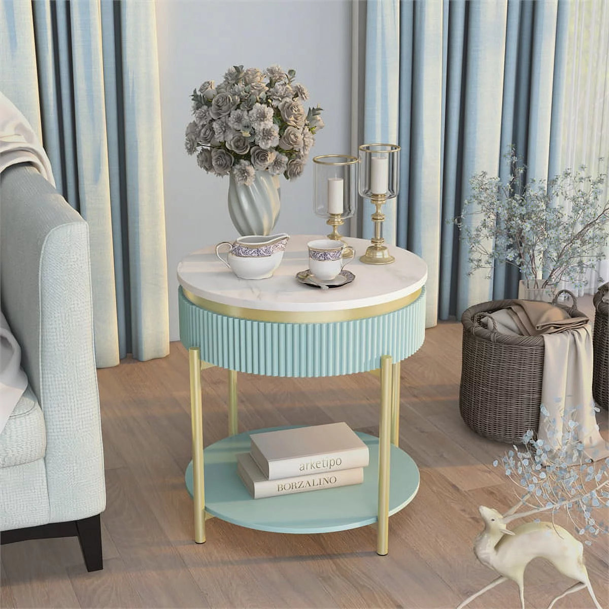 Contemporary Wood 1-Drawer End Table H163