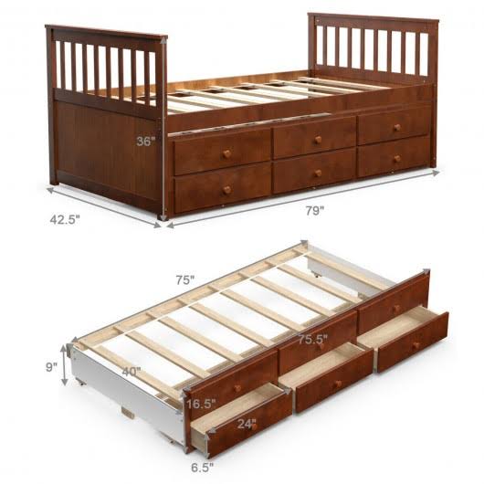 Twin Captain's Bunk Bed U97493