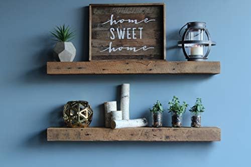 Reclaimed Wood Floating Shelves Set of Two D6461
