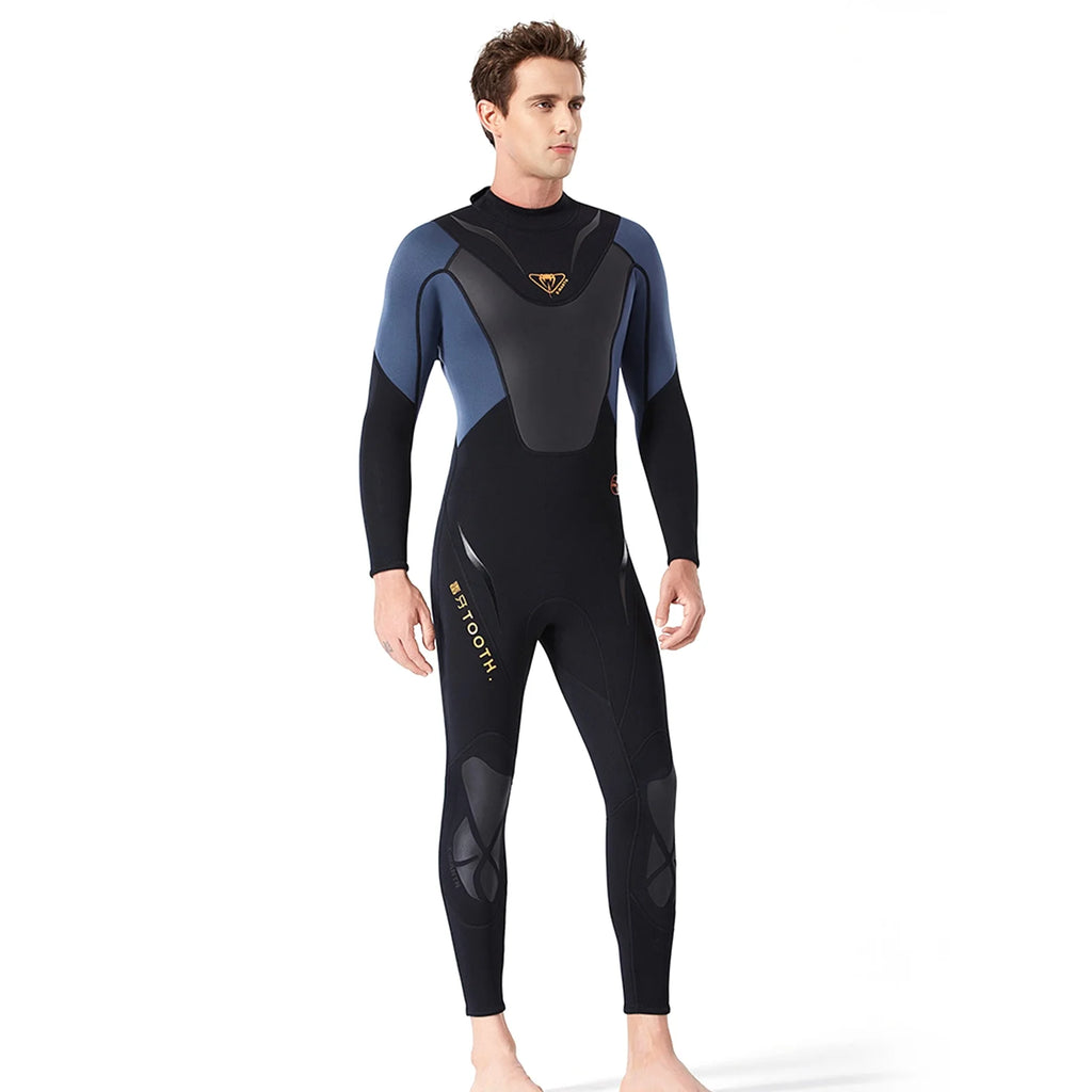 Men 3mm Neoprene Full-body Wetsuit with Back Zipper G48772