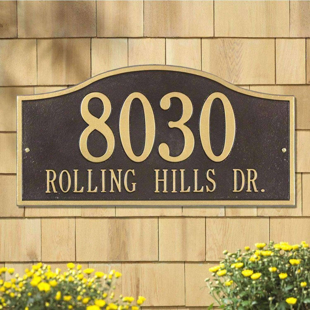 Arch Marker - Standard Lawn - Two Line in Oil Rubbed Bronze I60114