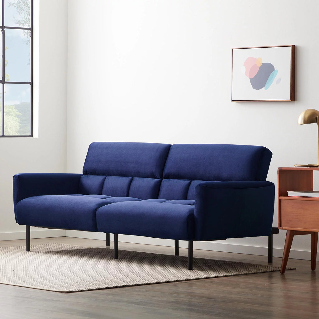 Navy Velvet Sofa Bed Y40661