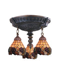 Aged Walnut 3 Light Semi Flush Y4017