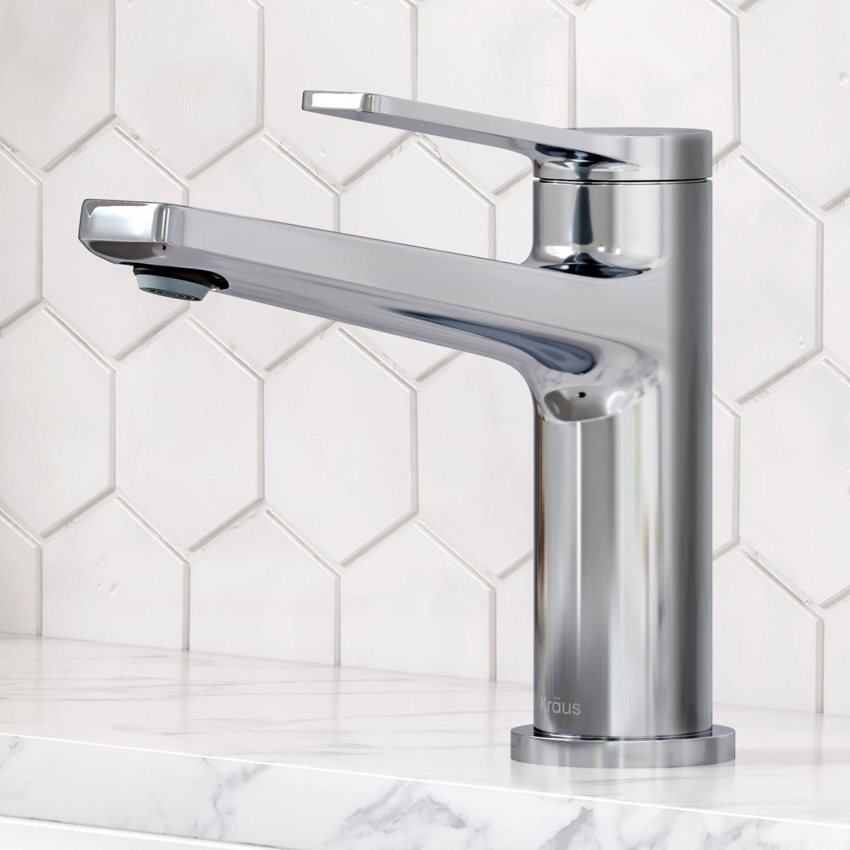 Single Handle Bathroom Faucet - Stainless Steel C4574