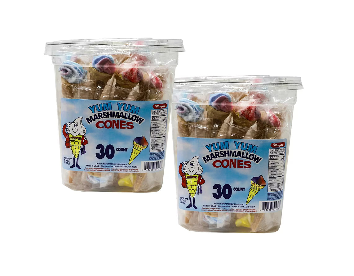 Marshmallow Yum Yum Cones, 2-Pack 30 Count Tubs K16758