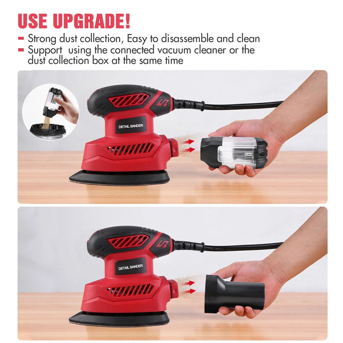 Mouse Detail Sander, 13500RPM Compact Electric Sander with 20Pcs Sandpapers H395543