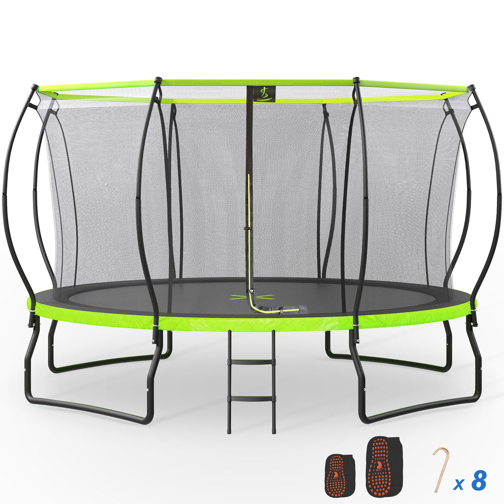 14FT Trampoline with Enclosure and Ladder R452