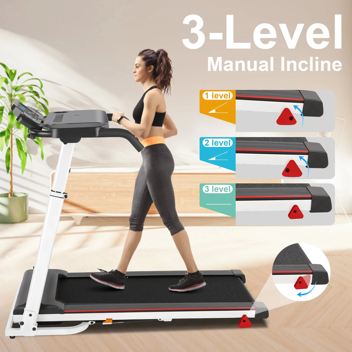 300Lbs Portable Folding Treadmill with Desk Y9001