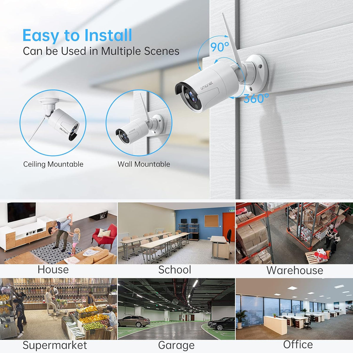 3MP Wireless Security Camera System with 12" Monitor 2TB Hard Drive, 8CH NVR Kit, 4Pcs Outdoor Indoor CCTV IP Cameras M7691
