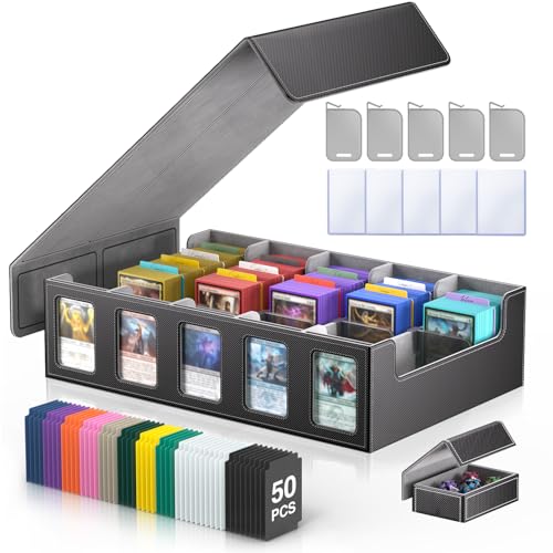 5-Row Trading Card Storage Box with Magnetic Lid B650