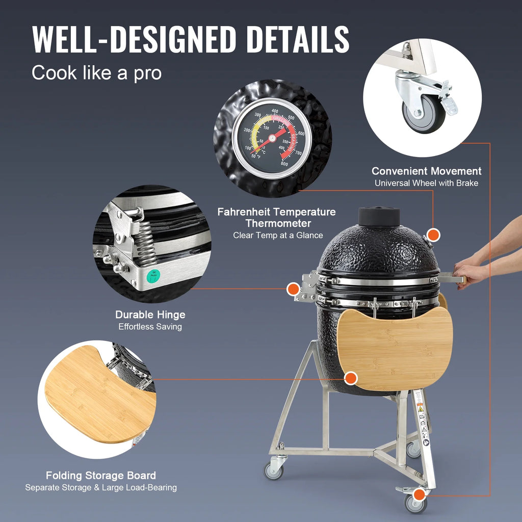 18" Ceramic Barbecue Grill Smoker F565727