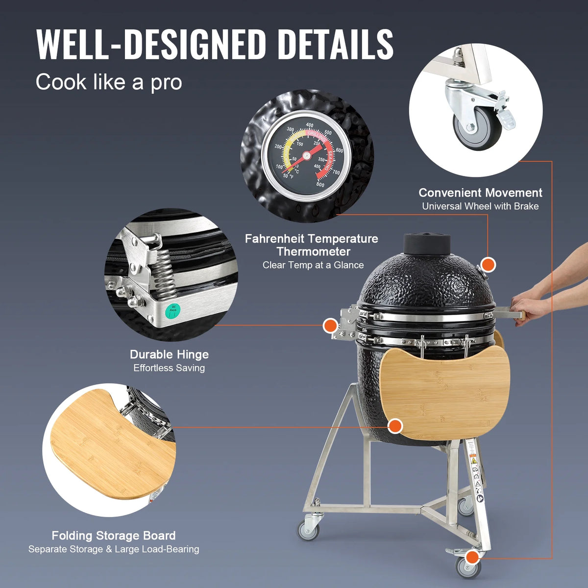18" Ceramic Barbecue Grill Smoker F565727
