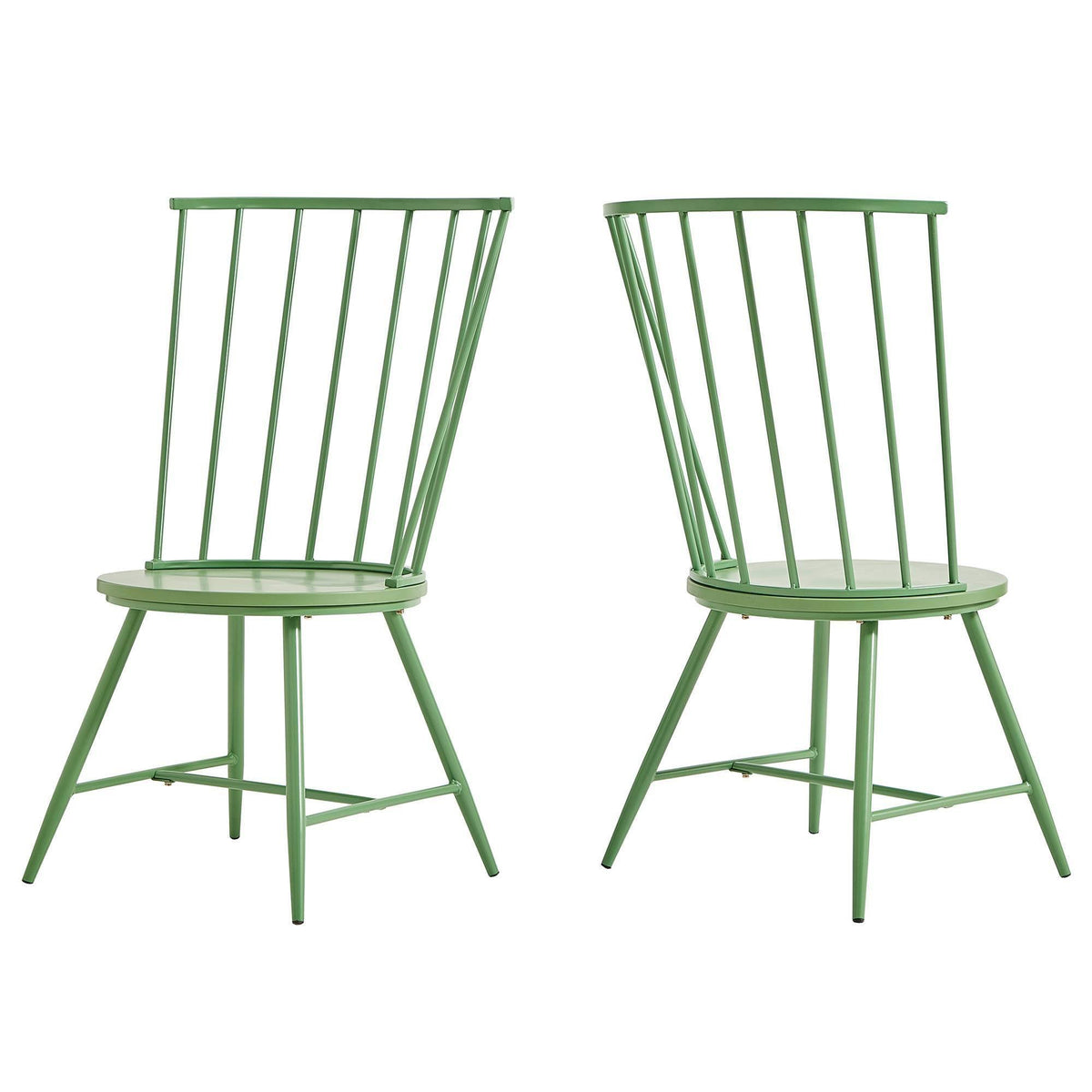 Set of 2 Green High Back Dining Chairs F4828