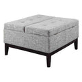 Black & Gray Tufted Square Storage Coffee Table Z5647