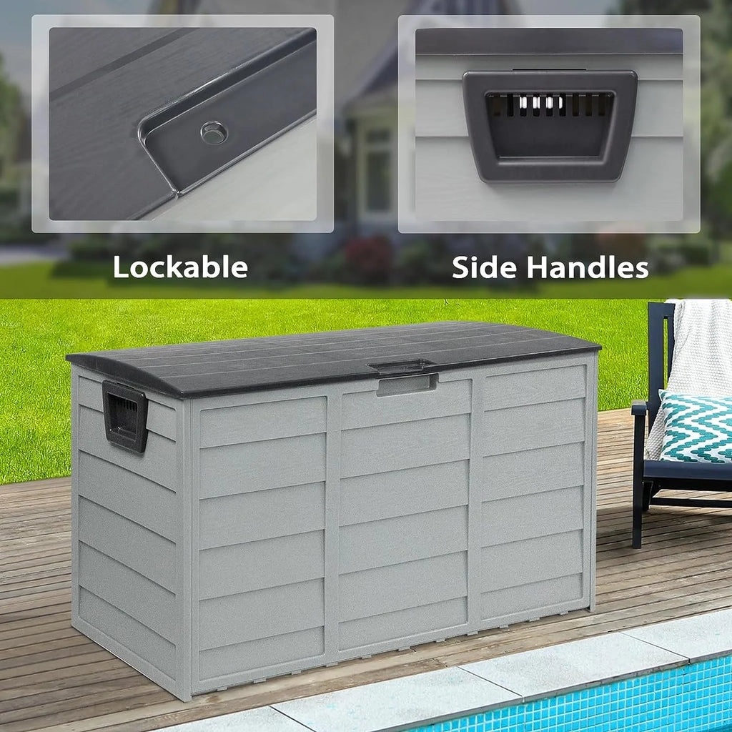 75 Gallon Waterproof Storage Deck Box with Wheels X375387