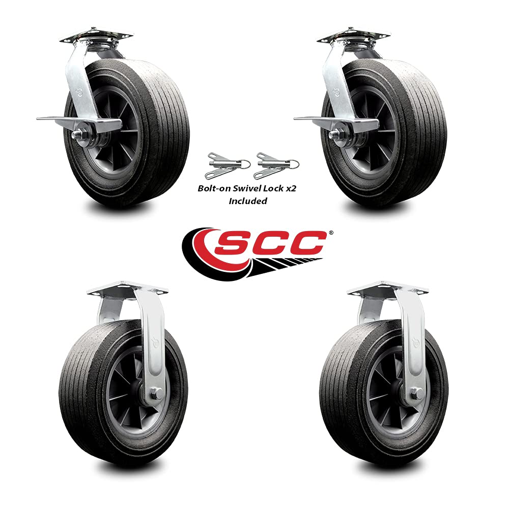 Set of 4 Heavy Duty Replacement Casters with Brakes F3593