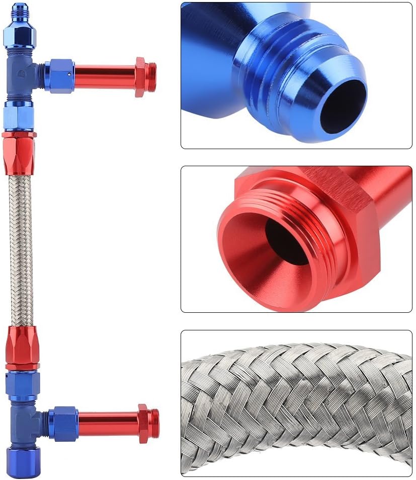 AN8 Braided Dual Feed Fuel Line Kit Pack of 2 T355008
